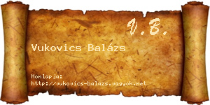 Vukovics Balázs névjegykártya